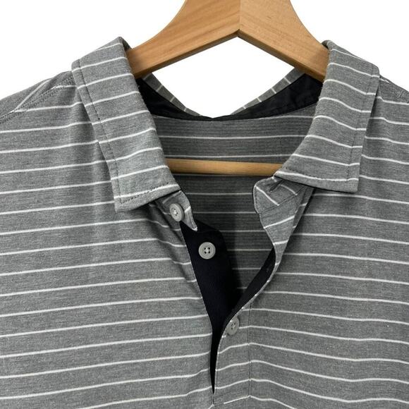 Lululemon Chip Shot Polo Striped Grey Sz L - Picture 4 of 7